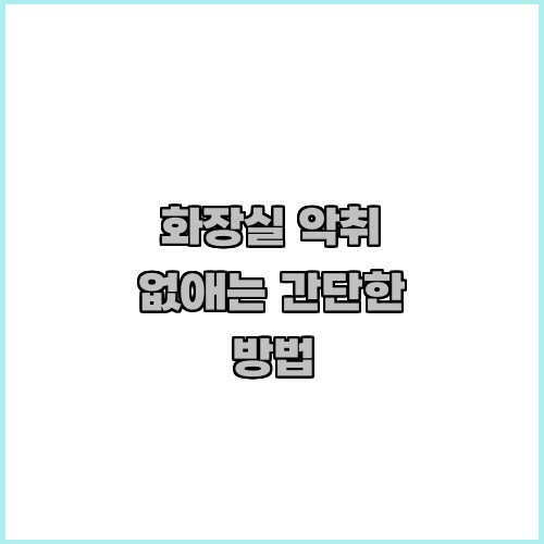 화장실 악취 없애는 간단한 방법