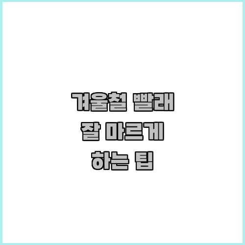 겨울철 빨래 잘 마르게 하는 팁