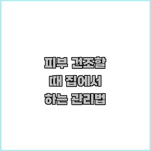 피부 건조할 때 집에서 하는 관리법