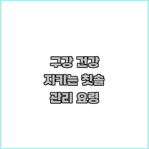 구강 건강 지키는 칫솔 관리 요령