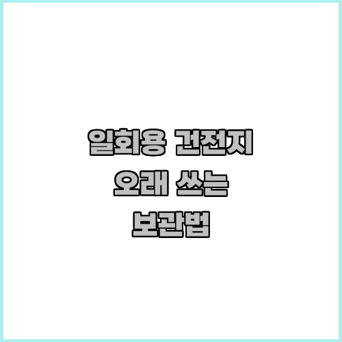 일회용 건전지 오래 쓰는 보관법